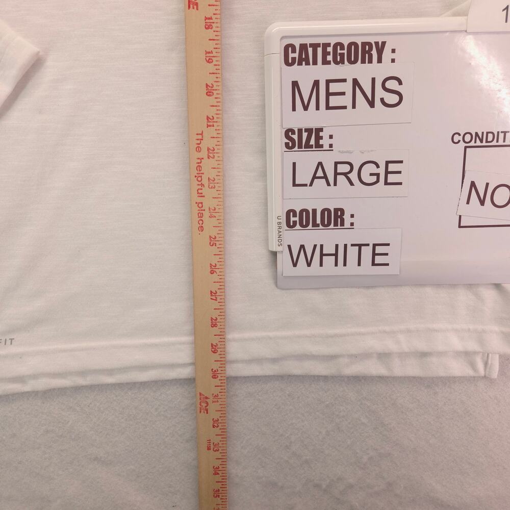 Nike Casual Crew Neck Long Sleeve Graphic T Shirt Mens Size Large L White - Picture 6 of 9